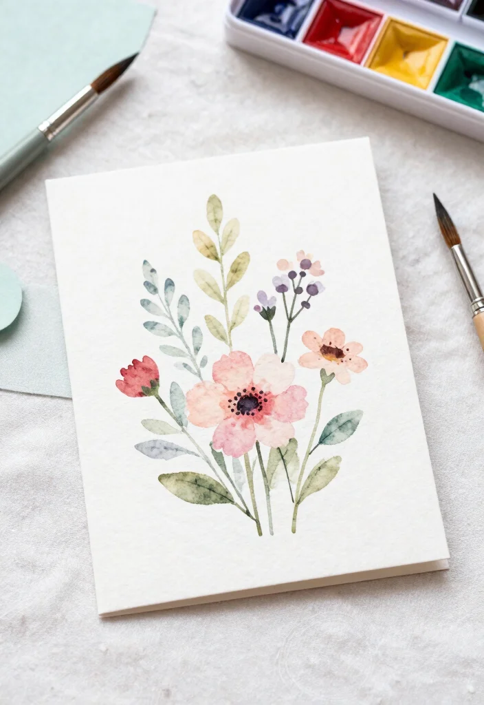 12 Aesthetic Card Ideas for Soft Stylish and Creative Handmade Designs - 1. Minimalist Floral Cards 1