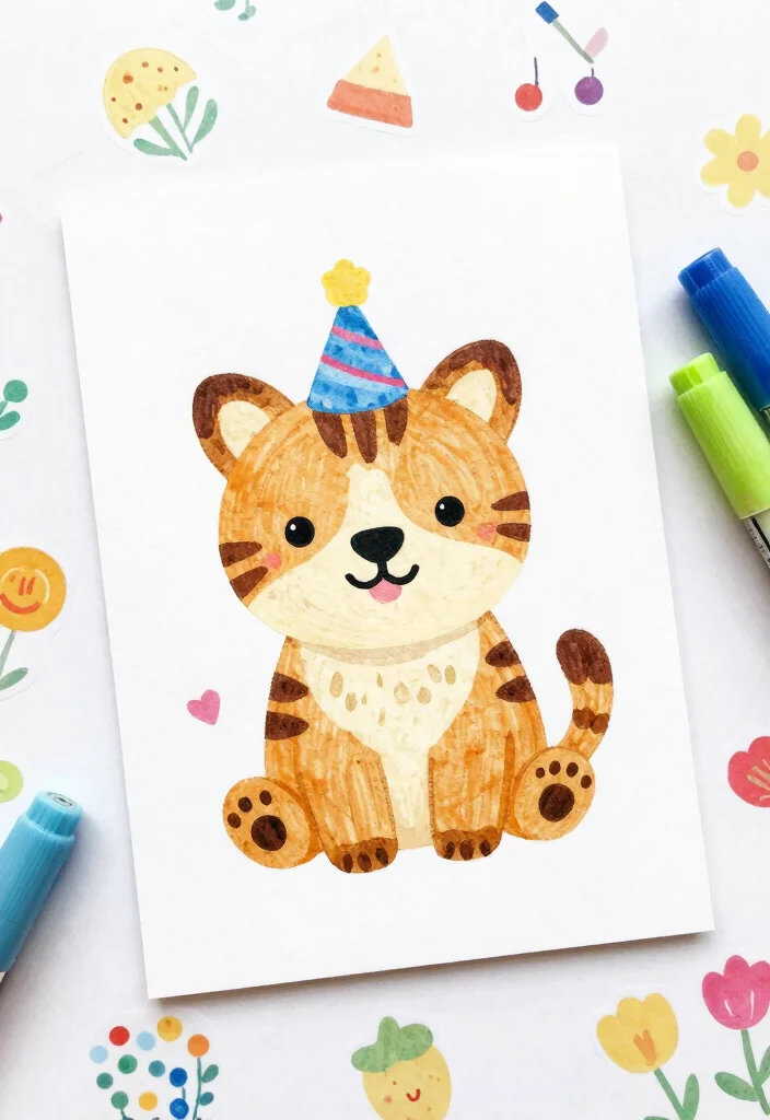 12 Aesthetic Card Ideas for Soft Stylish and Creative Handmade Designs - 6. Cute Animal Illustrations 1