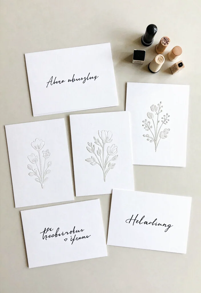 12 Aesthetic Card Ideas for Soft Stylish and Creative Handmade Designs - 8. Stamped Sentiment Cards 1