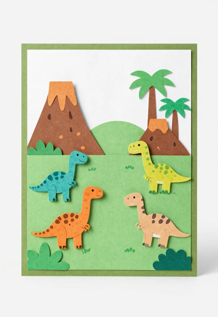 12 Cute Card Ideas for Sweet Playful and Handmade Designs 44 12 Cute Card Ideas for Sweet Playful and Handmade Designs - 10. Dinosaur Discovery Card 1