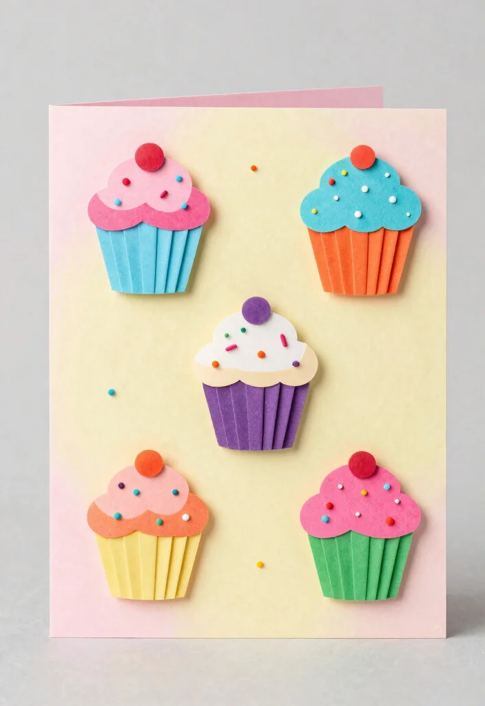 12 Cute Card Ideas for Sweet Playful and Handmade Designs 56 12 Cute Card Ideas for Sweet Playful and Handmade Designs - 12. Sweet Treats Cupcake Card 1