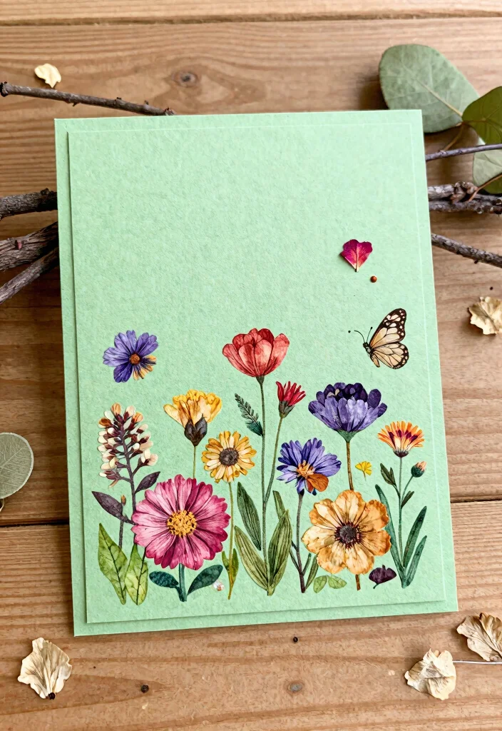 12 Cute Card Ideas for Sweet Playful and Handmade Designs 18 12 Cute Card Ideas for Sweet Playful and Handmade Designs - 4. Nature's Whimsy Card 1