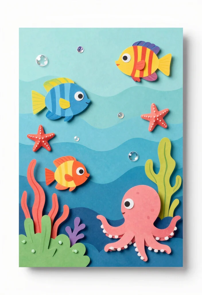 12 Cute Card Ideas for Sweet Playful and Handmade Designs 31 12 Cute Card Ideas for Sweet Playful and Handmade Designs - 7. Under the Sea Adventure Card 1