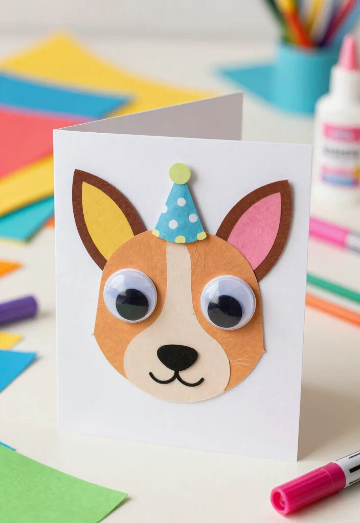 12 Cute Easy Birthday Card Ideas for Quick Sweet and Lovely Crafts 1 12 Cute Easy Birthday Card Ideas for Quick Sweet and Lovely Crafts - 1. Whimsical Animal Faces 1