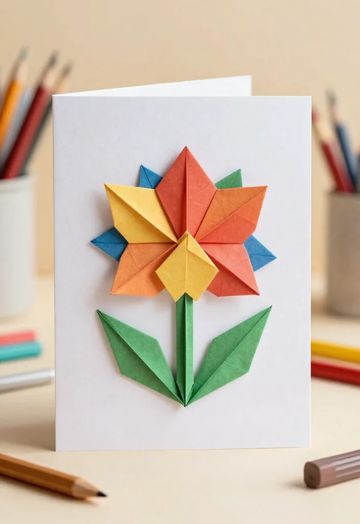 12 Cute Easy Birthday Card Ideas for Quick Sweet and Lovely Crafts 40 12 Cute Easy Birthday Card Ideas for Quick Sweet and Lovely Crafts - 10. Origami Cards 1