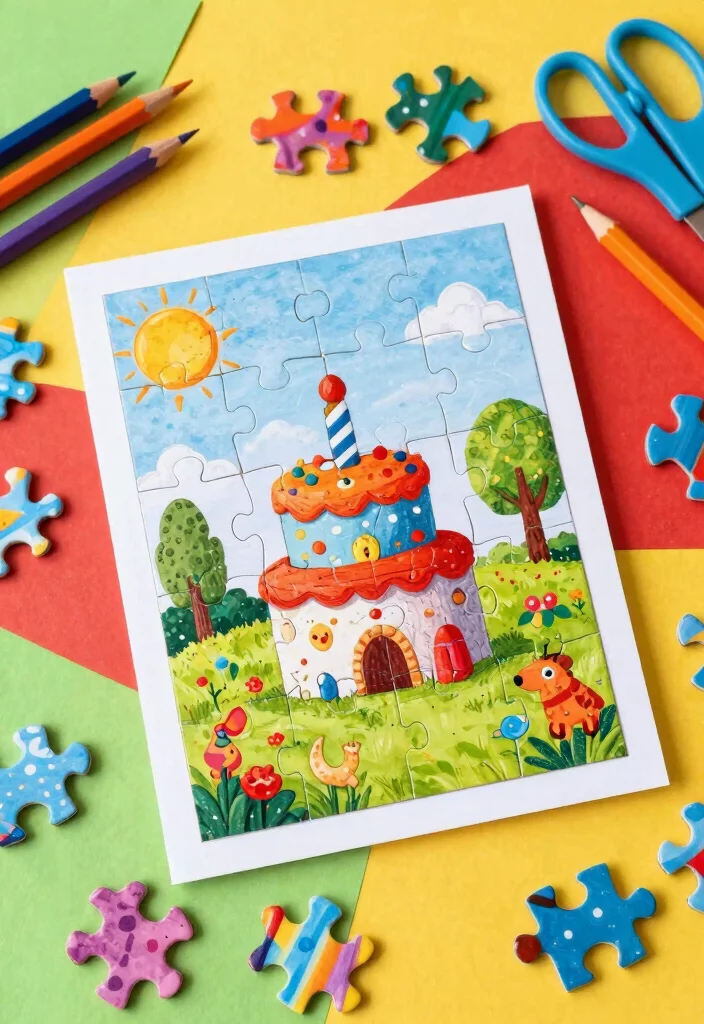 12 Cute Easy Birthday Card Ideas for Quick Sweet and Lovely Crafts 28 12 Cute Easy Birthday Card Ideas for Quick Sweet and Lovely Crafts - 8. Puzzle Card 1