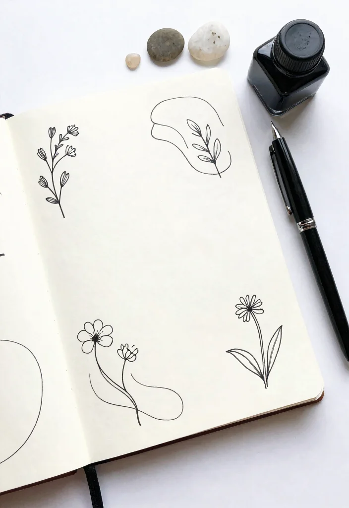 12 Cute Journal Ideas Aesthetic Soft Stylish and Visually Pleasing 2 12 Cute Journal Ideas Aesthetic Soft Stylish and Visually Pleasing - 2. Minimalist Line Art 1