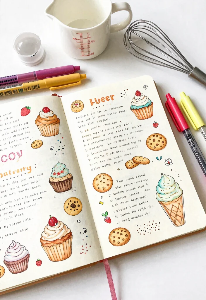12 Cute Journal Ideas for Playful Sweet and Charming Designs 35 12 Cute Journal Ideas for Playful Sweet and Charming Designs - 5. Sweet Treats Recipe Journal 1