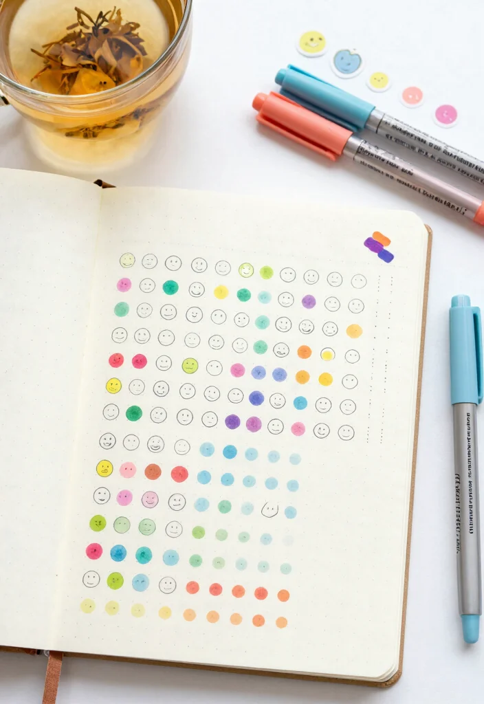 12 Dotted Journal Ideas for Creative Organized and Aesthetic Pages - 1. Mood Tracker Magic 1
