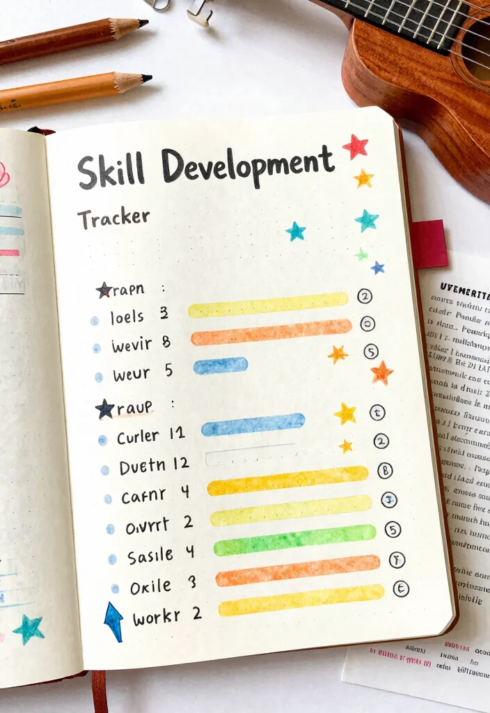 12 Dotted Journal Ideas for Creative Organized and Aesthetic Pages - 8. Skill Development Tracker 1