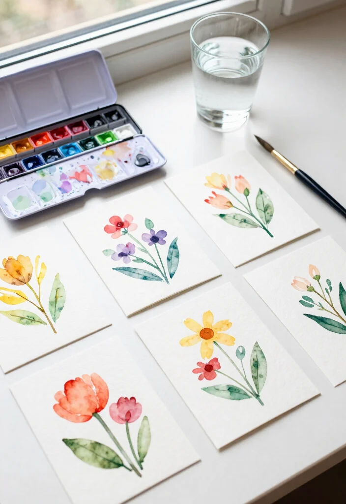 12 Easy Card Ideas for Quick Simple and Beginner Friendly Crafts - 1. Simple Watercolor Cards 1