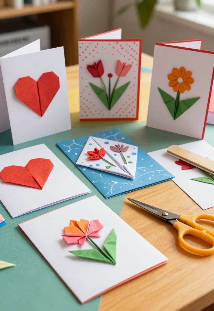 12 Easy Card Ideas for Quick Simple and Beginner Friendly Crafts - 2. Origami Folded Cards 1