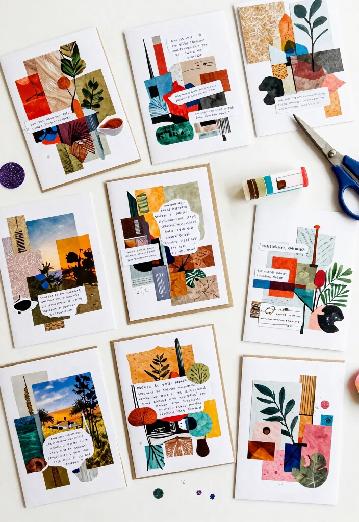 12 Easy Card Ideas for Quick Simple and Beginner Friendly Crafts - 4. Collage Cards 1