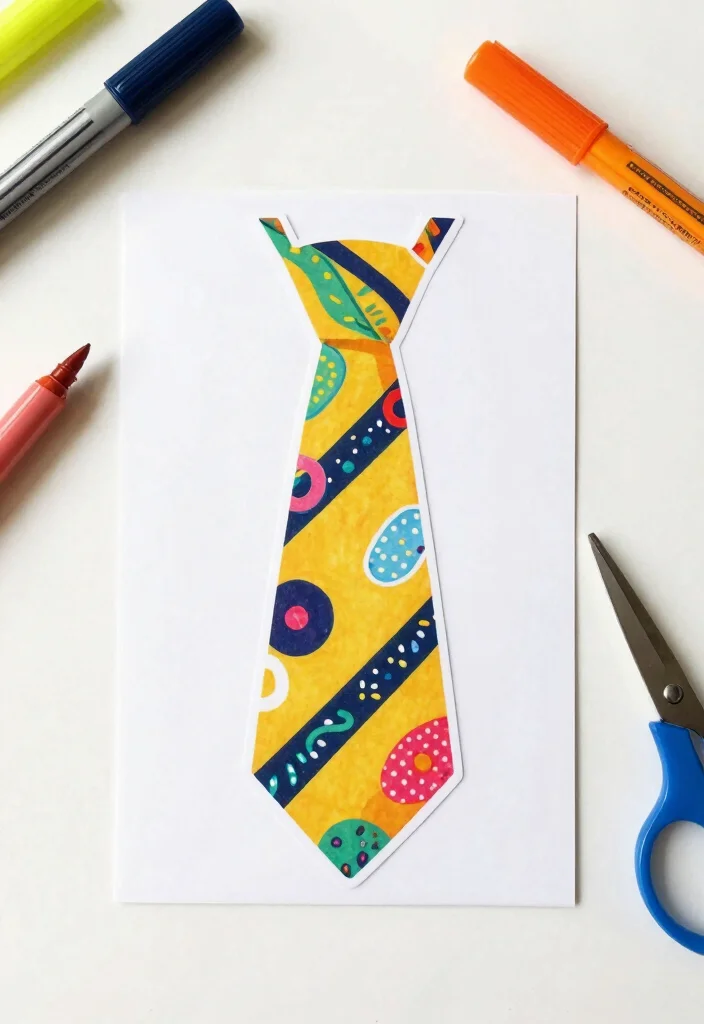 12 Fathers Day Card Ideas for Meaningful Creative and Masculine Designs 13 12 Fathers Day Card Ideas for Meaningful Creative and Masculine Designs - 3. Tie-Shaped Card 1