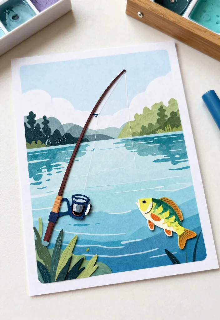 12 Fathers Day Card Ideas for Meaningful Creative and Masculine Designs 24 12 Fathers Day Card Ideas for Meaningful Creative and Masculine Designs - 4. Fishing Scene Card 1