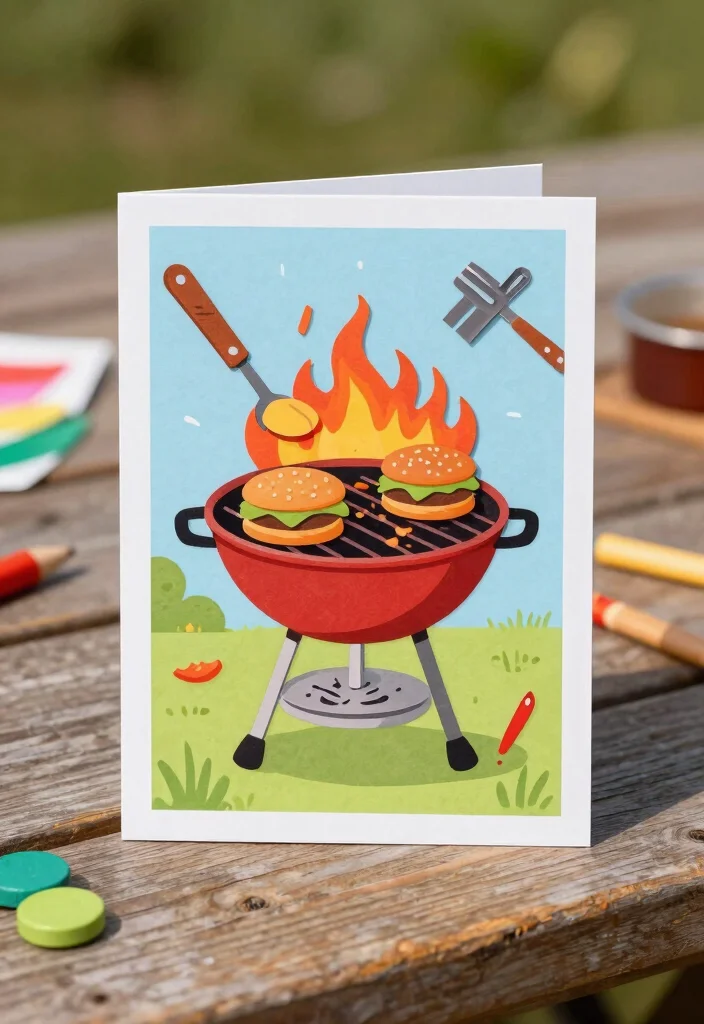 12 Fathers Day Card Ideas for Meaningful Creative and Masculine Designs 36 12 Fathers Day Card Ideas for Meaningful Creative and Masculine Designs - 6. Grilling Card 1
