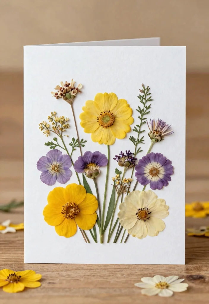 12 Happy Birthday Card Ideas for Cute Creative and Thoughtful Wishes 12 12 Happy Birthday Card Ideas for Cute Creative and Thoughtful Wishes - 2. Nature-Inspired Pressed Flower Card 1