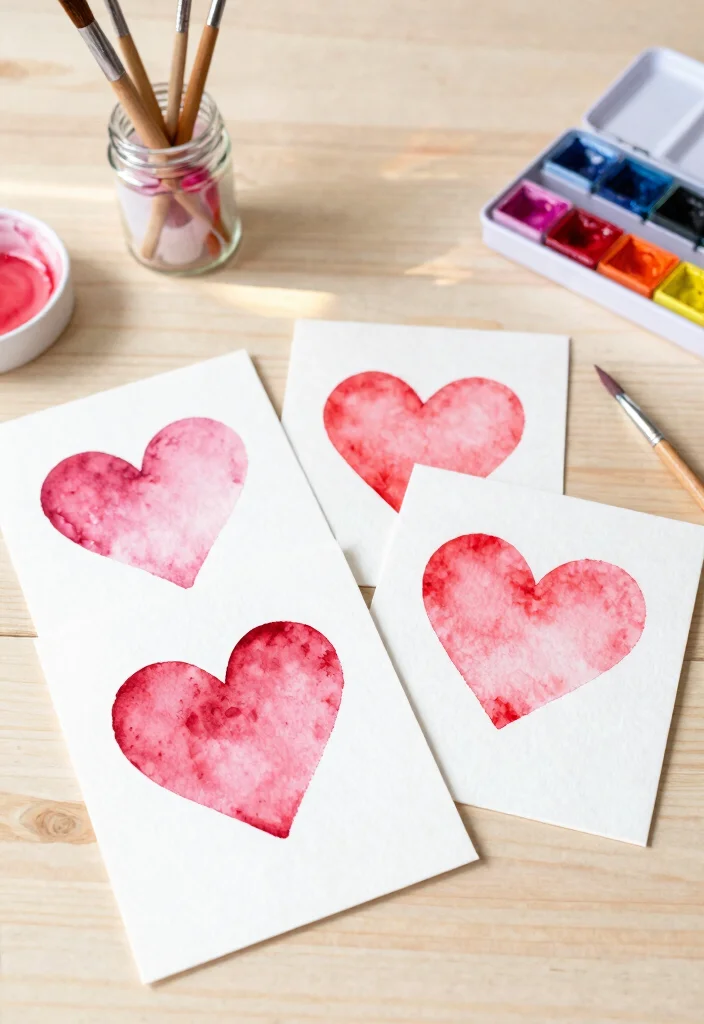 12 Homemade Valentine Card Ideas for Romantic Cute and Handmade Love 1 12 Homemade Valentine Card Ideas for Romantic Cute and Handmade Love - 1. Watercolor Heart Cards 1