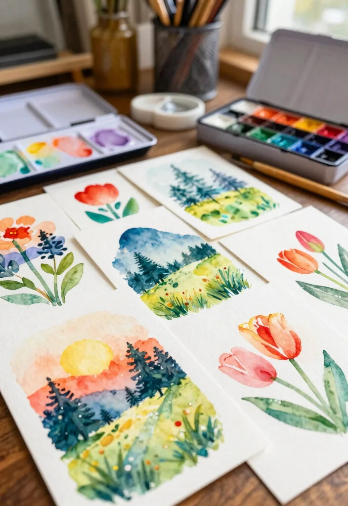 12 Paper Card Ideas for Simple Creative and Versatile Craft Projects 25 12 Paper Card Ideas for Simple Creative and Versatile Craft Projects - 5. Watercolor Art Cards 1