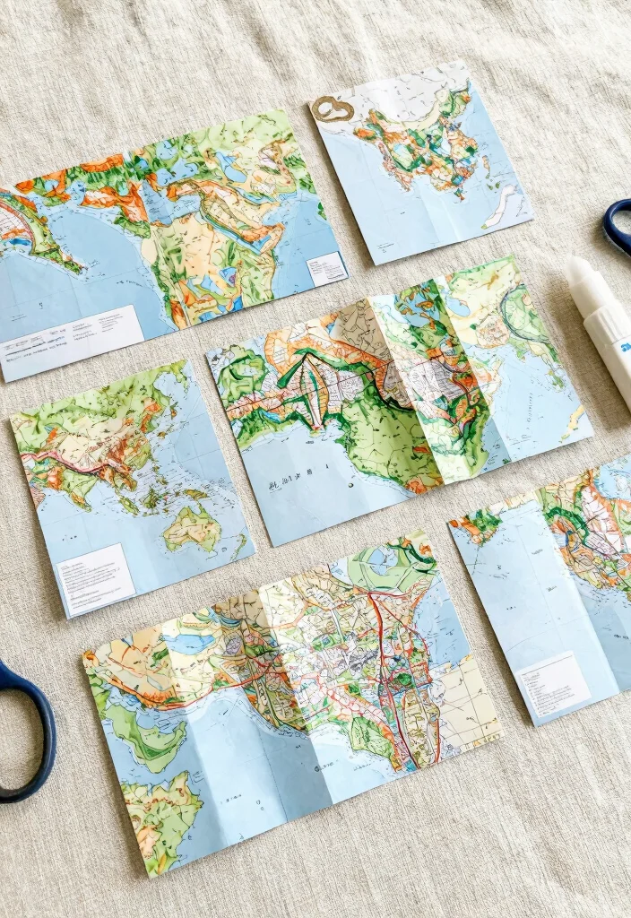 12 Paper Card Ideas for Simple Creative and Versatile Craft Projects 37 12 Paper Card Ideas for Simple Creative and Versatile Craft Projects - 7. Folded Map Cards 1
