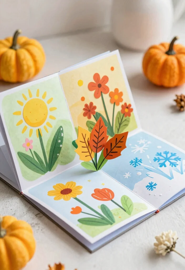12 Pop Card Ideas for Fun Interactive and Eye Catching Surprises 62 12 Pop Card Ideas for Fun Interactive and Eye Catching Surprises - 12. Seasonal Change Card 1