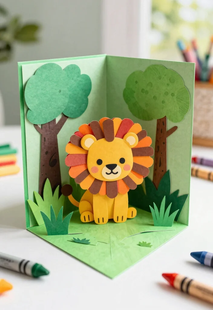 12 Pop Card Ideas for Fun Interactive and Eye Catching Surprises 23 12 Pop Card Ideas for Fun Interactive and Eye Catching Surprises - 3. Amazing Animal Kingdom 1