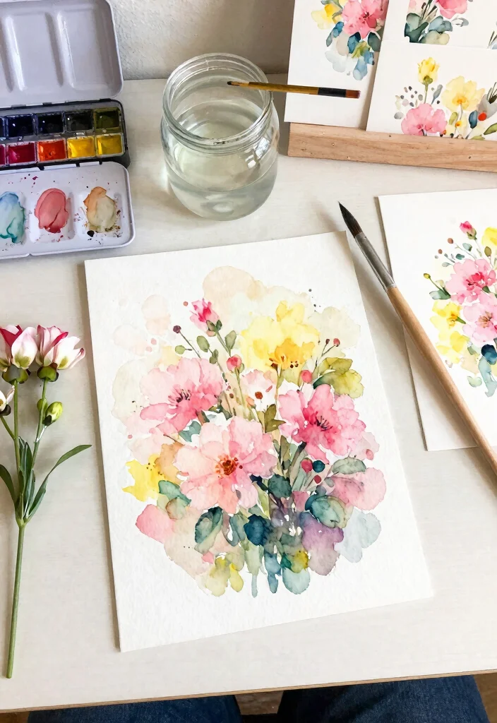 12 Pretty Birthday Card Ideas for Elegant Feminine and Stylish Designs 1 12 Pretty Birthday Card Ideas for Elegant Feminine and Stylish Designs - 1. Floral Watercolor Wash 1