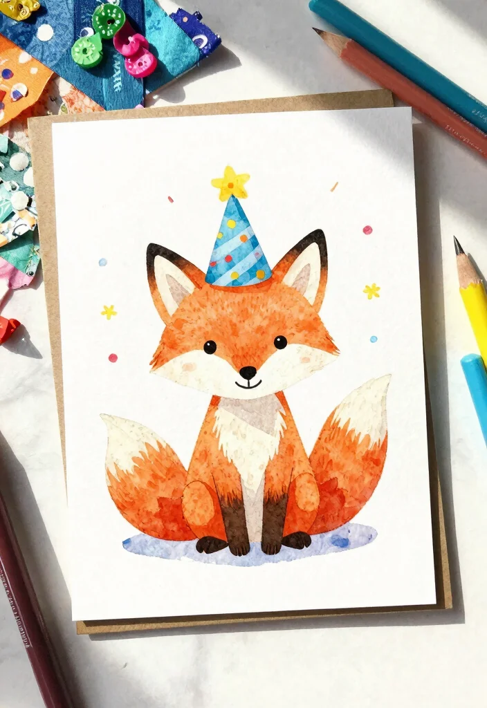 12 Pretty Birthday Card Ideas for Elegant Feminine and Stylish Designs 51 12 Pretty Birthday Card Ideas for Elegant Feminine and Stylish Designs - 11. Whimsical Animal Illustrations 1