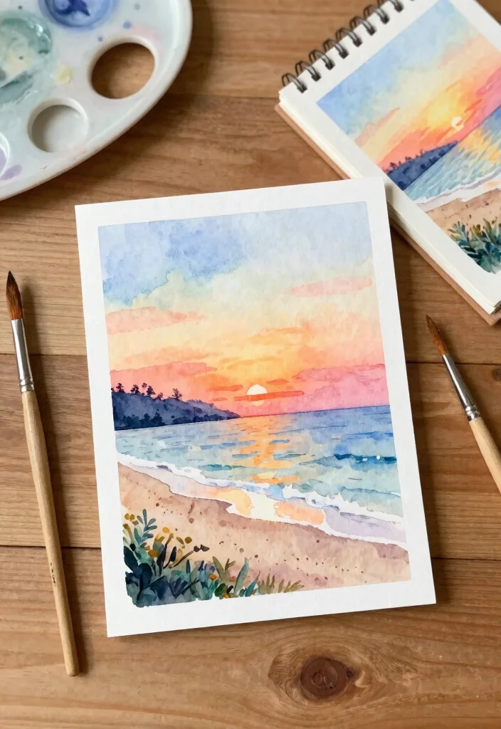 12 Pretty Birthday Card Ideas for Elegant Feminine and Stylish Designs 14 12 Pretty Birthday Card Ideas for Elegant Feminine and Stylish Designs - 4. Nature-Inspired Watercolor Scenes 1