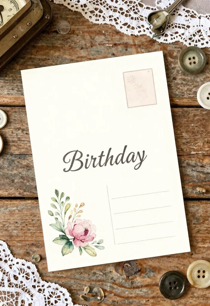 12 Pretty Birthday Card Ideas for Elegant Feminine and Stylish Designs 38 12 Pretty Birthday Card Ideas for Elegant Feminine and Stylish Designs - 8. Vintage Postcard Style 1