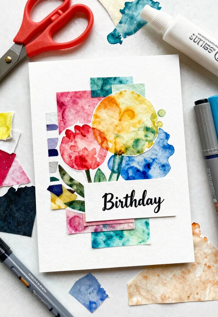 12 Pretty Birthday Card Ideas for Elegant Feminine and Stylish Designs 49 12 Pretty Birthday Card Ideas for Elegant Feminine and Stylish Designs - 9. Mixed Media Watercolor 1