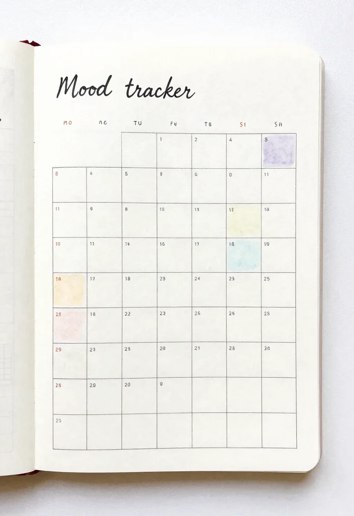 12 Simple Aesthetic Journal Ideas for Clean Calm and Minimal Pages 12 12 Simple Aesthetic Journal Ideas for Clean Calm and Minimal Pages - 2. Minimalist Mood Trackers 1