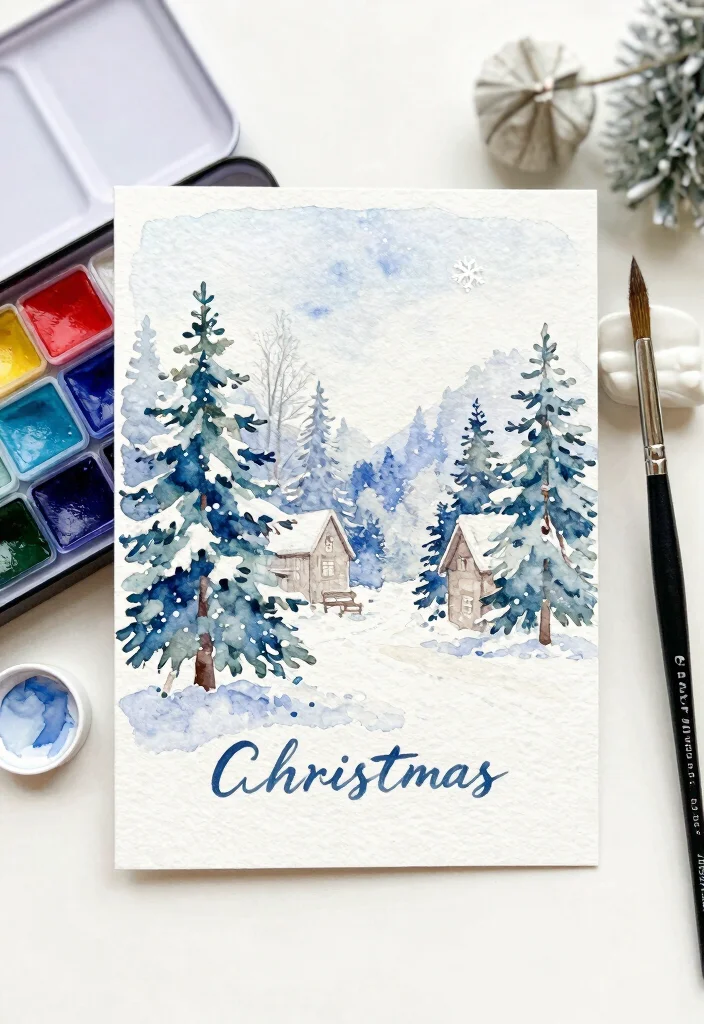 12 Stampin Up Christmas Card Ideas for Elegant Festive Paper Crafts - 2. Watercolor Winter Wonderland 1