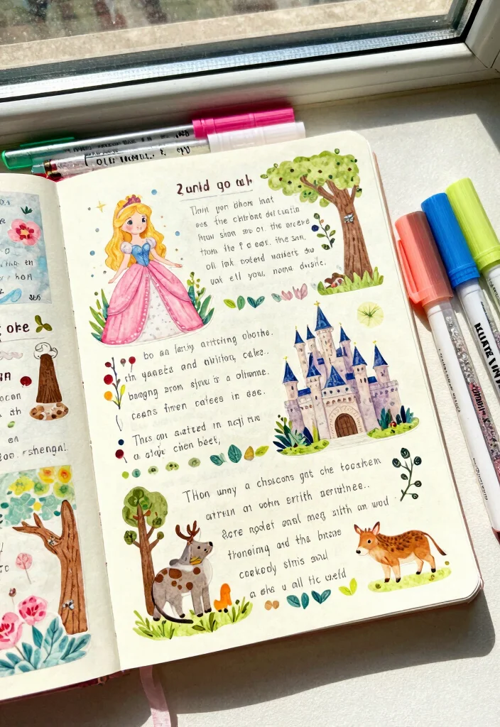 12 Sticker Journal Ideas for Fun Decorative and Low Effort Creativity 13 12 Sticker Journal Ideas for Fun Decorative and Low Effort Creativity - 3. Storybook Sticker Journal 1