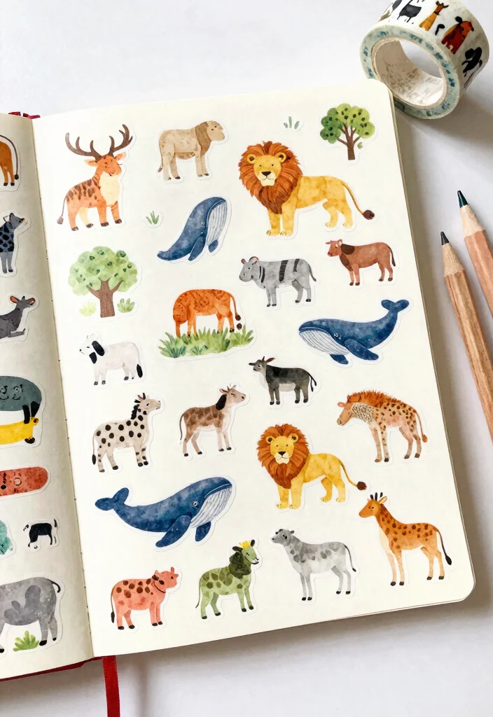 12 Sticker Journal Ideas for Fun Decorative and Low Effort Creativity 35 12 Sticker Journal Ideas for Fun Decorative and Low Effort Creativity - 5. Animal Kingdom Sticker Journal 1