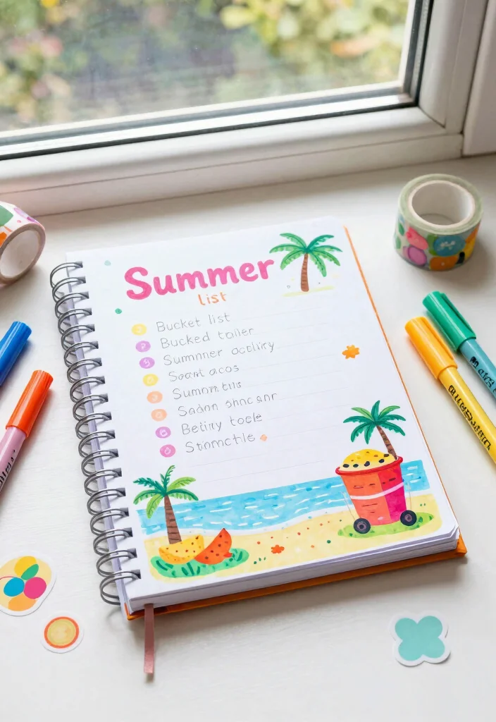 12 Summer Journal Ideas for Bright Fun and Seasonal Creativity 12 12 Summer Journal Ideas for Bright Fun and Seasonal Creativity - 2. Summer Bucket List Journal 1