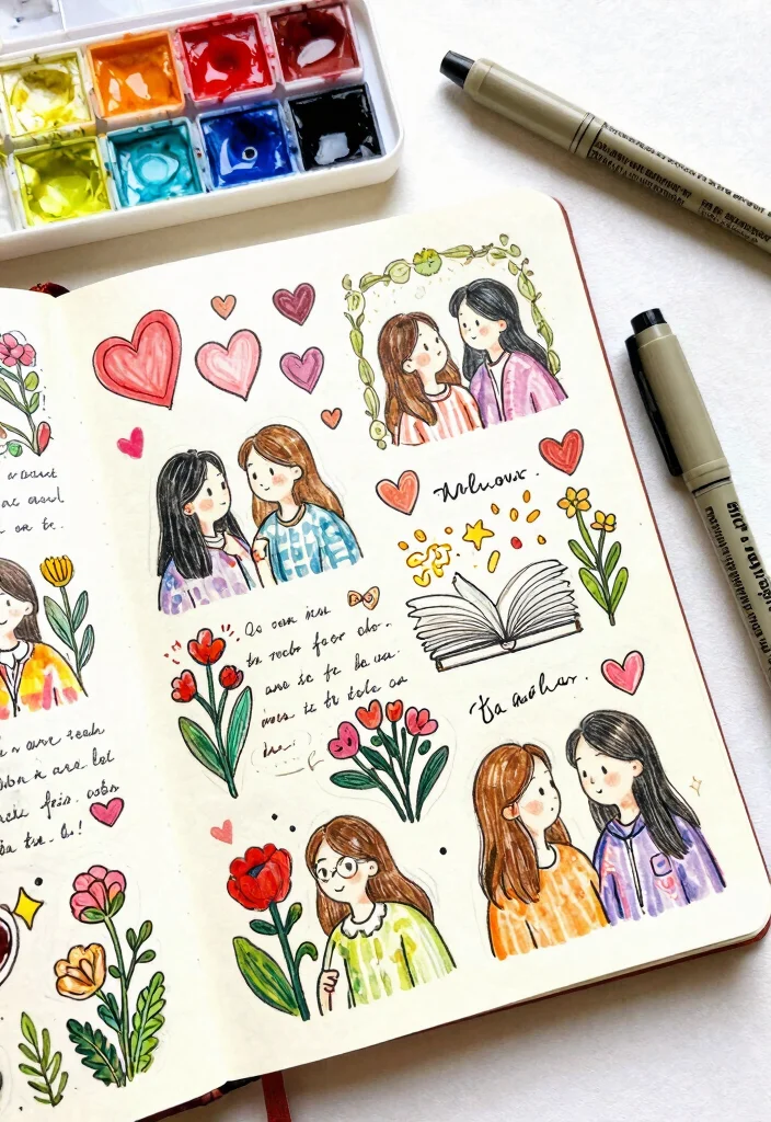 12 Valentines Journal Ideas for Love Memories and Romantic Creativity - 3. Romantic Doodles and Sketches 1