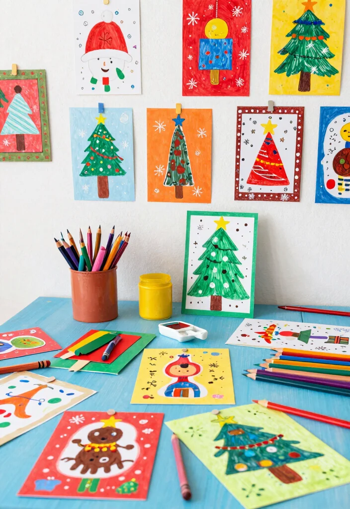 14 Christmas Card Ideas Handmade for Thoughtful Festive Holiday Greetings 52 14 Christmas Card Ideas Handmade for Thoughtful Festive Holiday Greetings - 12. Kids’ Artwork Cards 1