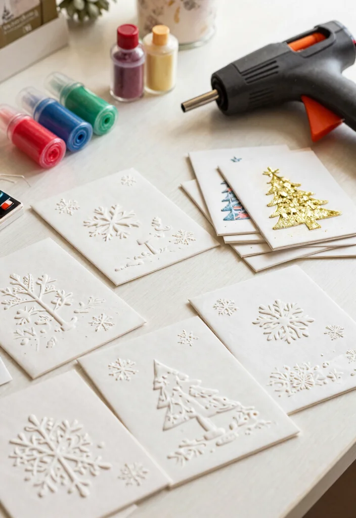 14 Christmas Card Ideas Handmade for Thoughtful Festive Holiday Greetings 15 14 Christmas Card Ideas Handmade for Thoughtful Festive Holiday Greetings - 5. Embossed Holiday Cards 1