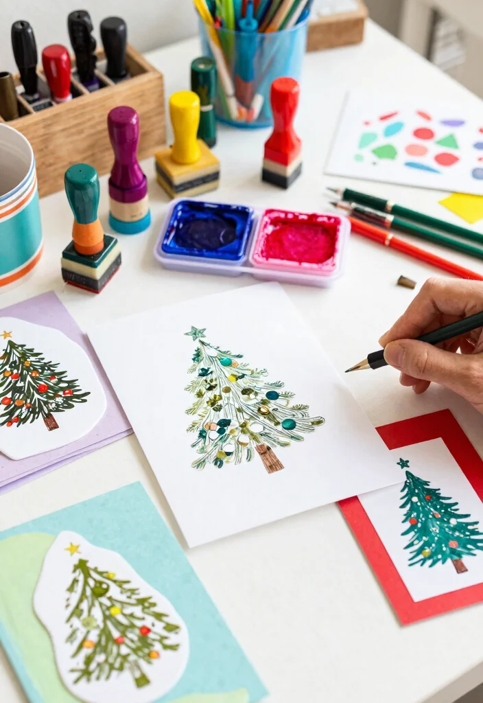 14 Christmas Card Ideas Handmade for Thoughtful Festive Holiday Greetings 38 14 Christmas Card Ideas Handmade for Thoughtful Festive Holiday Greetings - 8. Hand Stamped Cards 1