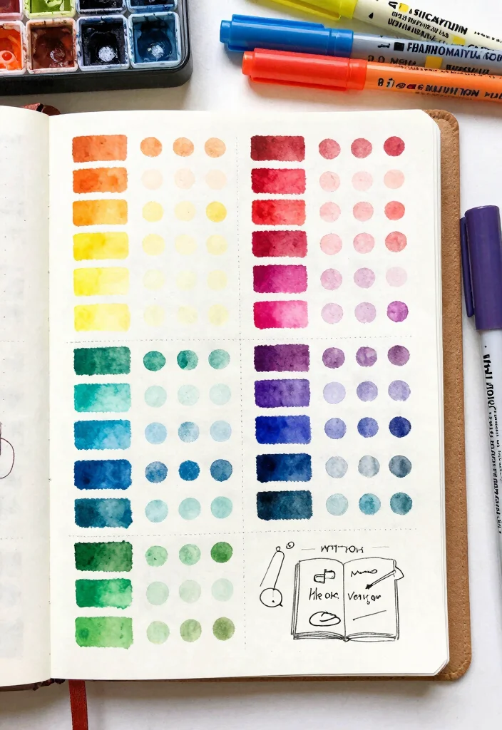14 Daily Bullet Journal Ideas for Productive Organized and Creative Days 62 14 Daily Bullet Journal Ideas for Productive Organized and Creative Days - 12. Color Palette Exploration 1