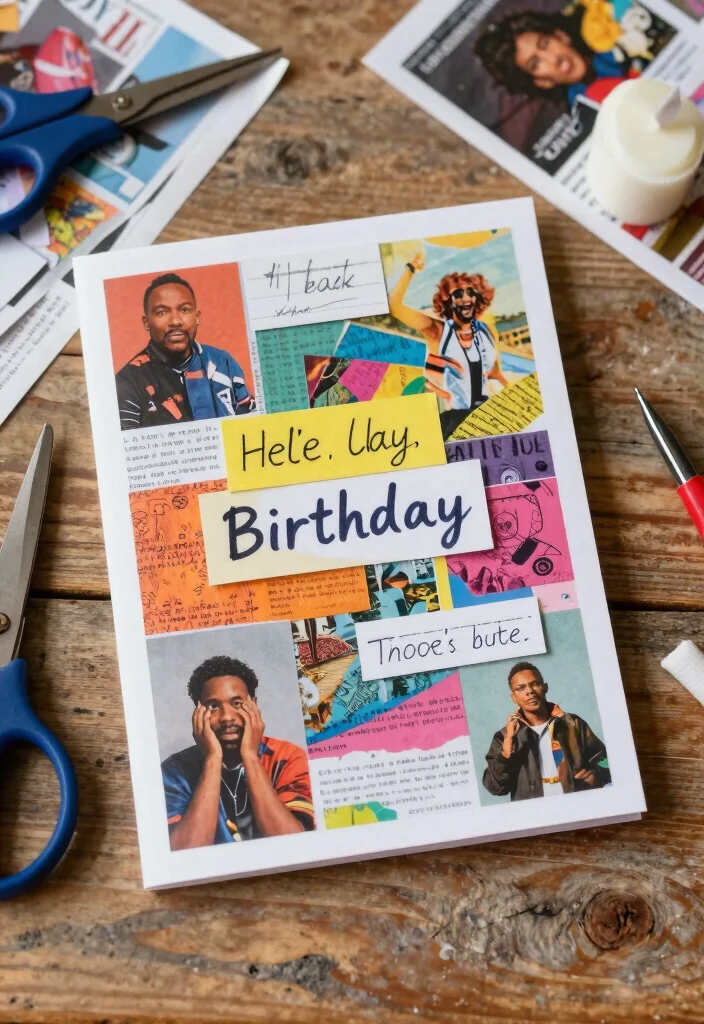 14 Happy Birthday Card Ideas Homemade for Creative Personal Celebrations - 2. Recycled Magazine Collage Cards 1