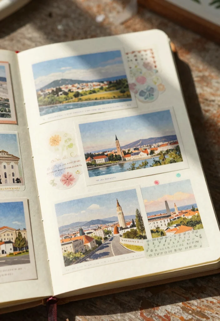 14 Junk Journal Ideas for Vintage Creative and Memory Filled Spreads - 1. Vintage Postcard Collage 1