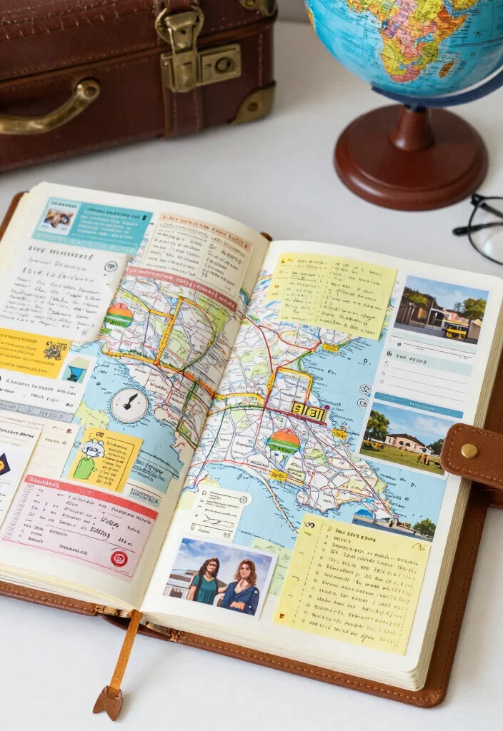 14 Junk Journal Ideas for Vintage Creative and Memory Filled Spreads - 3. Travel Ephemera Spread 1